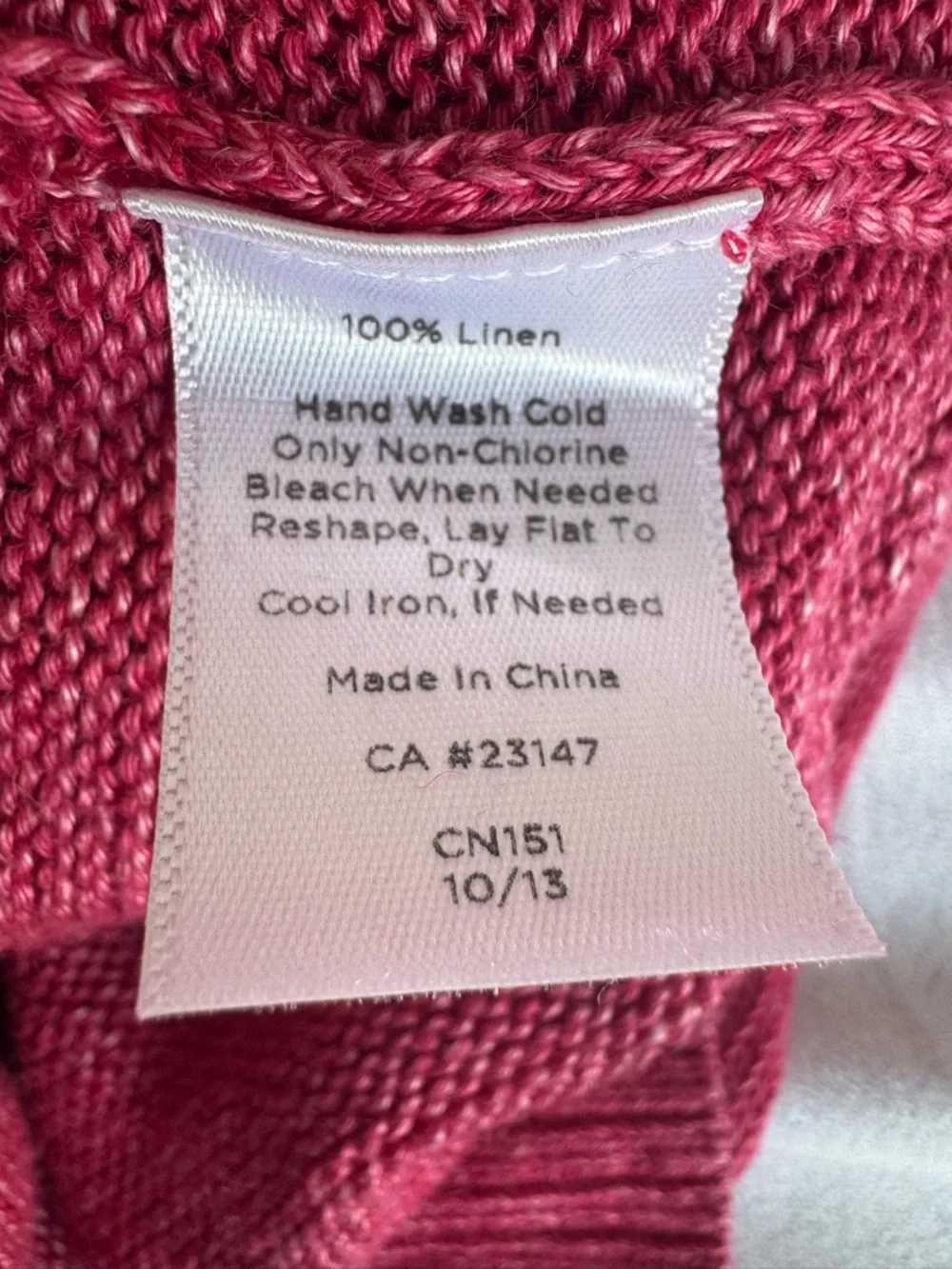 Talbots 100%‎ Linen Pink Sweater Knit Pink Women Medium Coastal Nautical Chic